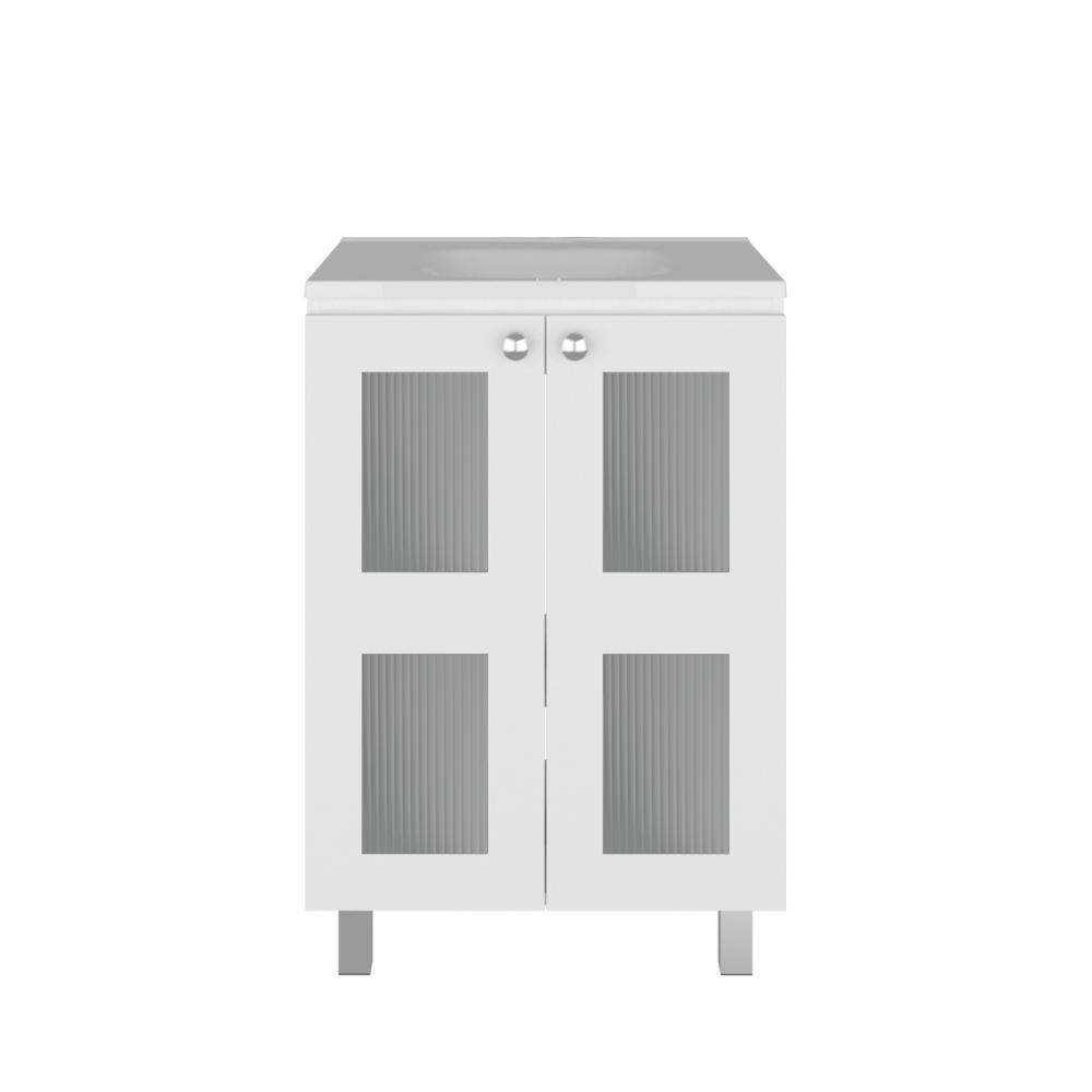Mueble para Lavamanos Haysi, Blanco, Dos puertas abatibles y entrepaño, incluye lavamanos ZF