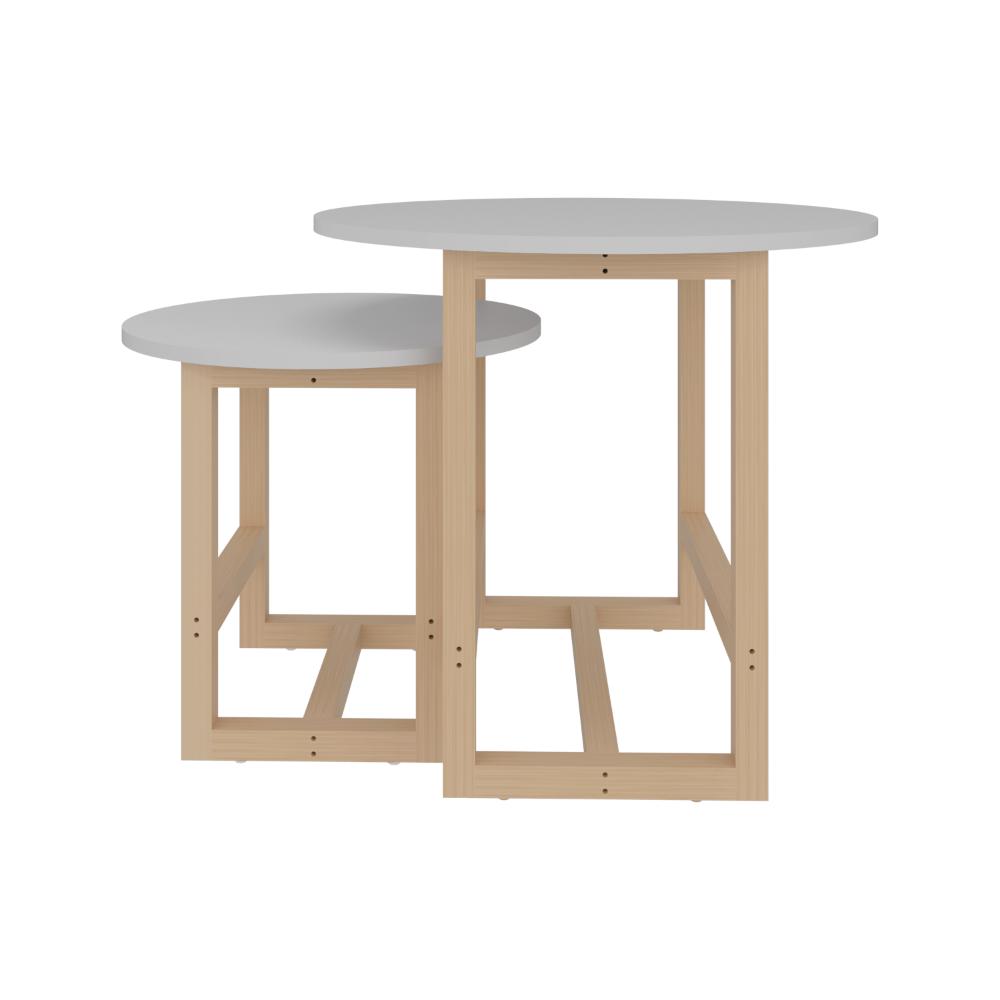 Combo Mesa Nido Luma, Blanco, Con Estilo Moderno.