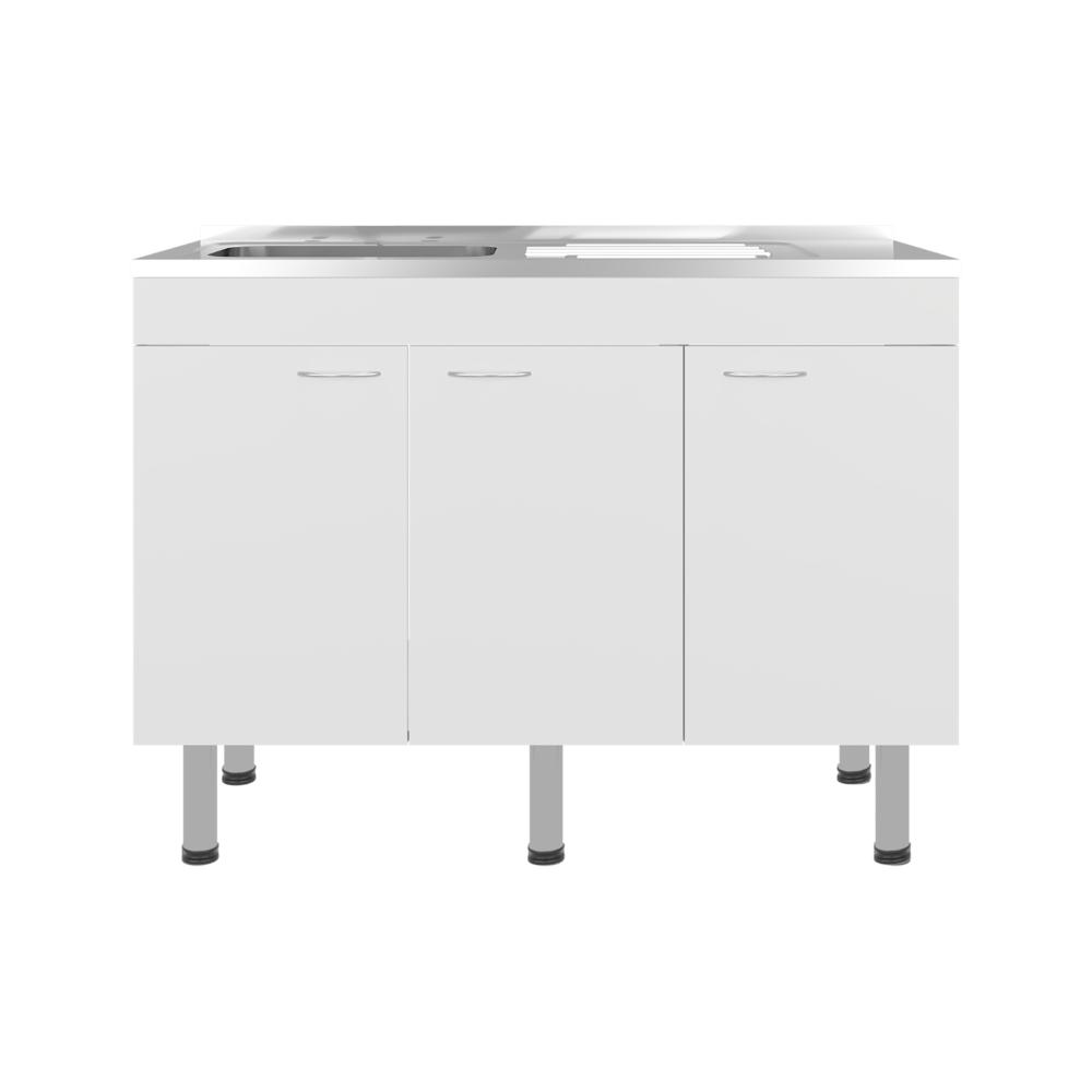 Gabinete Inferior de Cocina Oceana 120, Kronos Blanco, Incluye Mesón Izquierdo ZF