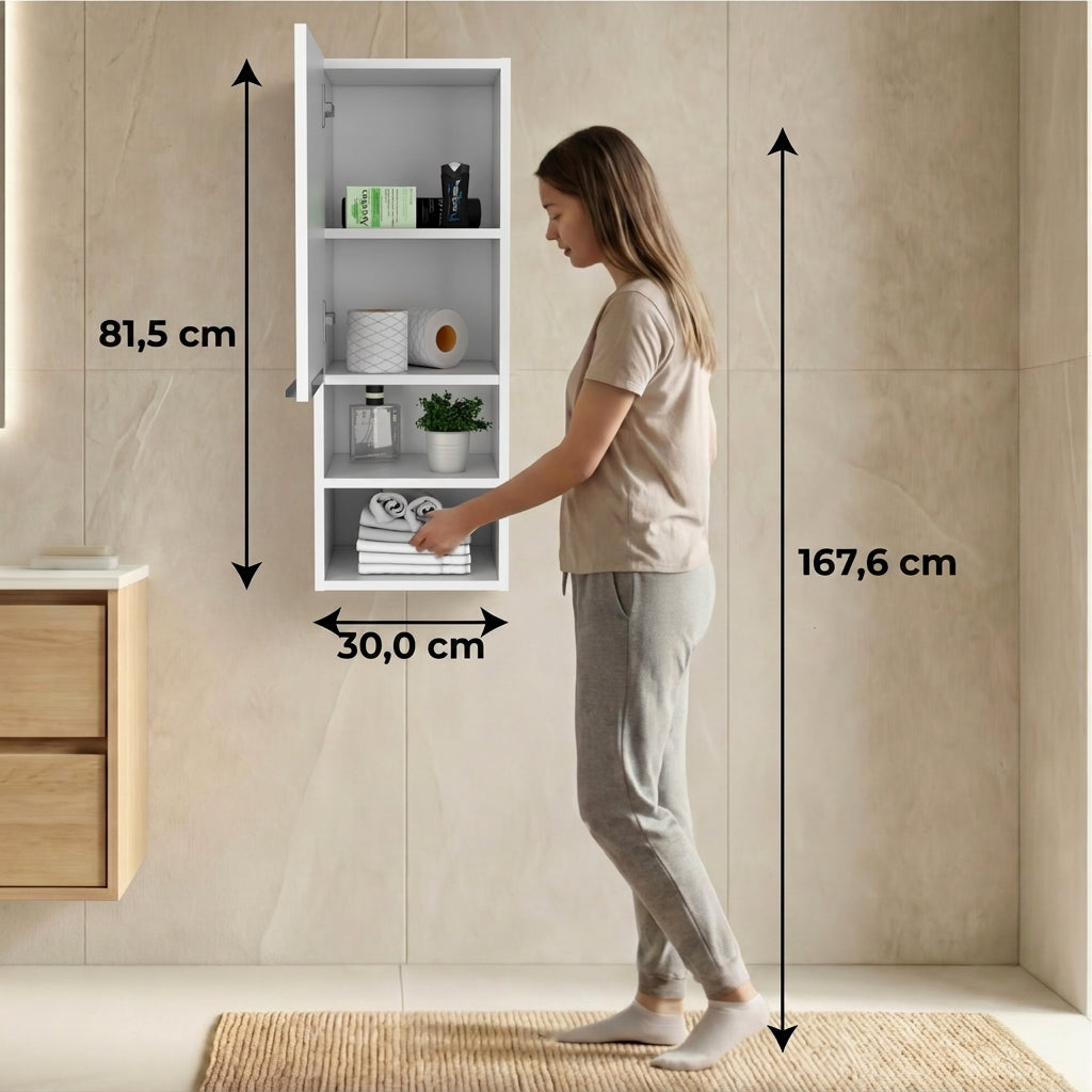 Gabinete de Baño Real, Blanco, con Tres Entrepaños ZF