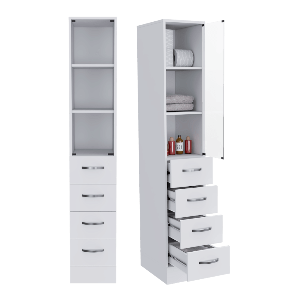 Organizador de Baño Picasso, Blanco, con Cuatro Cajones Deslizables ZF X2
