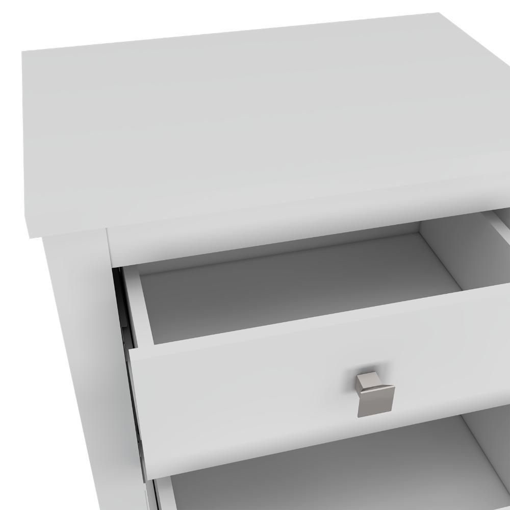 Set de 2 Mesas de Noche Dalot, Blanco, con Cajones y Diseño Moderno ZF
