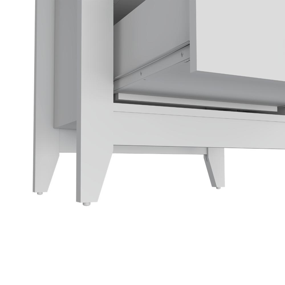Set de 2 Mesas de Noche Dalot, Blanco, con Cajones y Diseño Moderno ZF