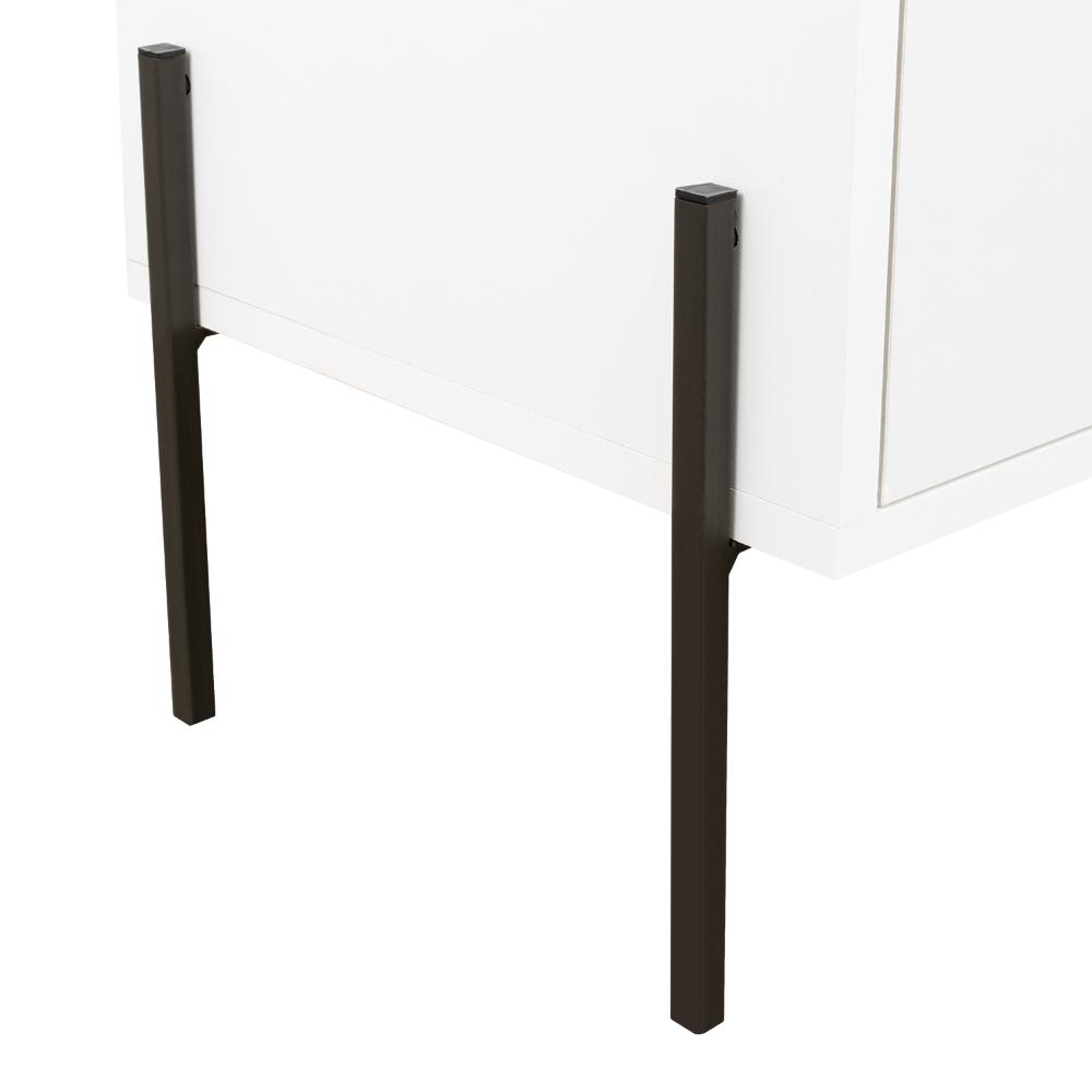 Mesa de Noche Wesley, Blanco Duqueza, Con Un Cajón Deslizable y Entrepaños