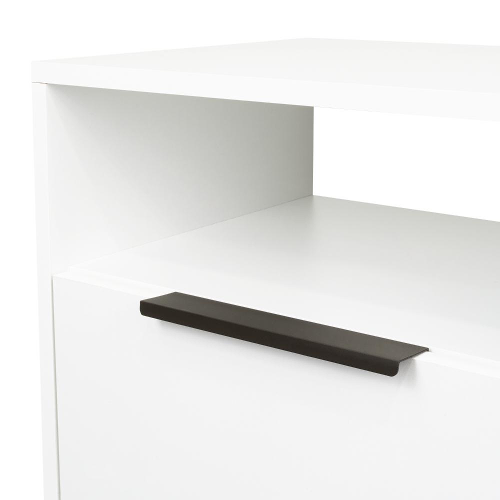 Mesa de Noche Wesley, Blanco Duqueza, Con Un Cajón Deslizable y Entrepaños