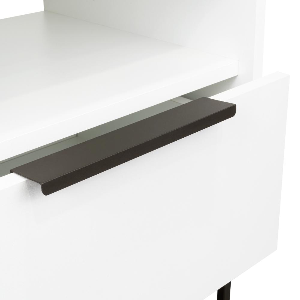 Mesa de Noche Wesley, Blanco Duqueza, Con Un Cajón Deslizable y Entrepaños