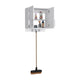 Mueble Auxiliar de Aseo Sotavento, Blanco, Colgador de Escobas y Dos Entrepaños ZF