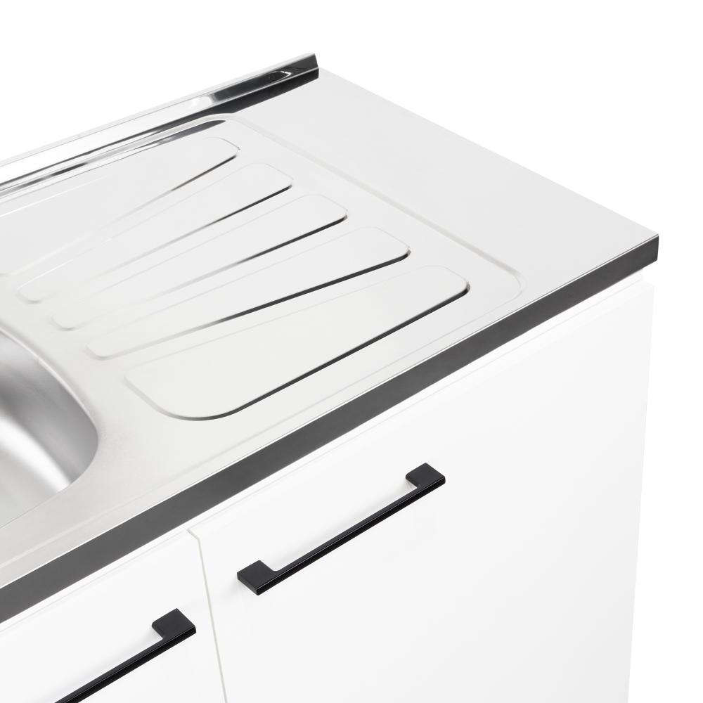 Gabinete Inferior Cantabria, Blanco, con Dos Puertas Abatibles y Mesón derecho ZF