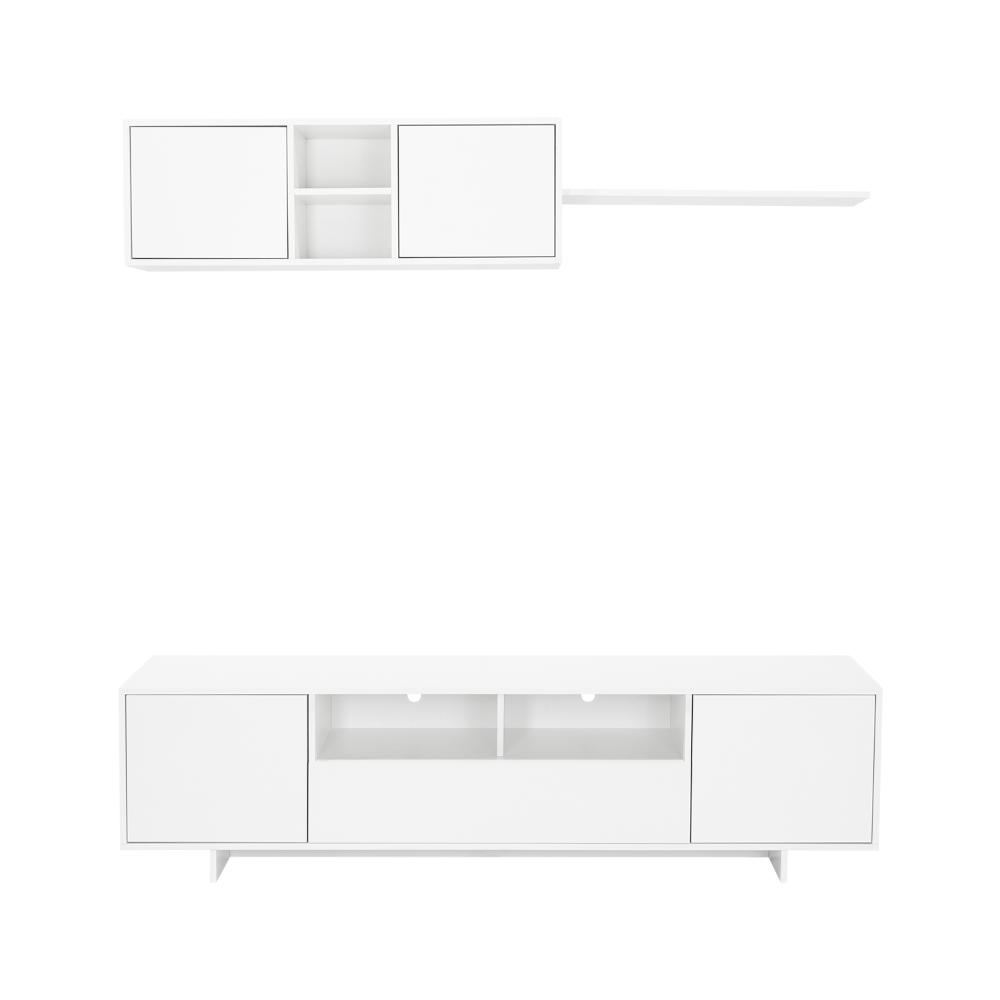 Mesa Para Tv Abni, Blanco, incluye Mueble Superior