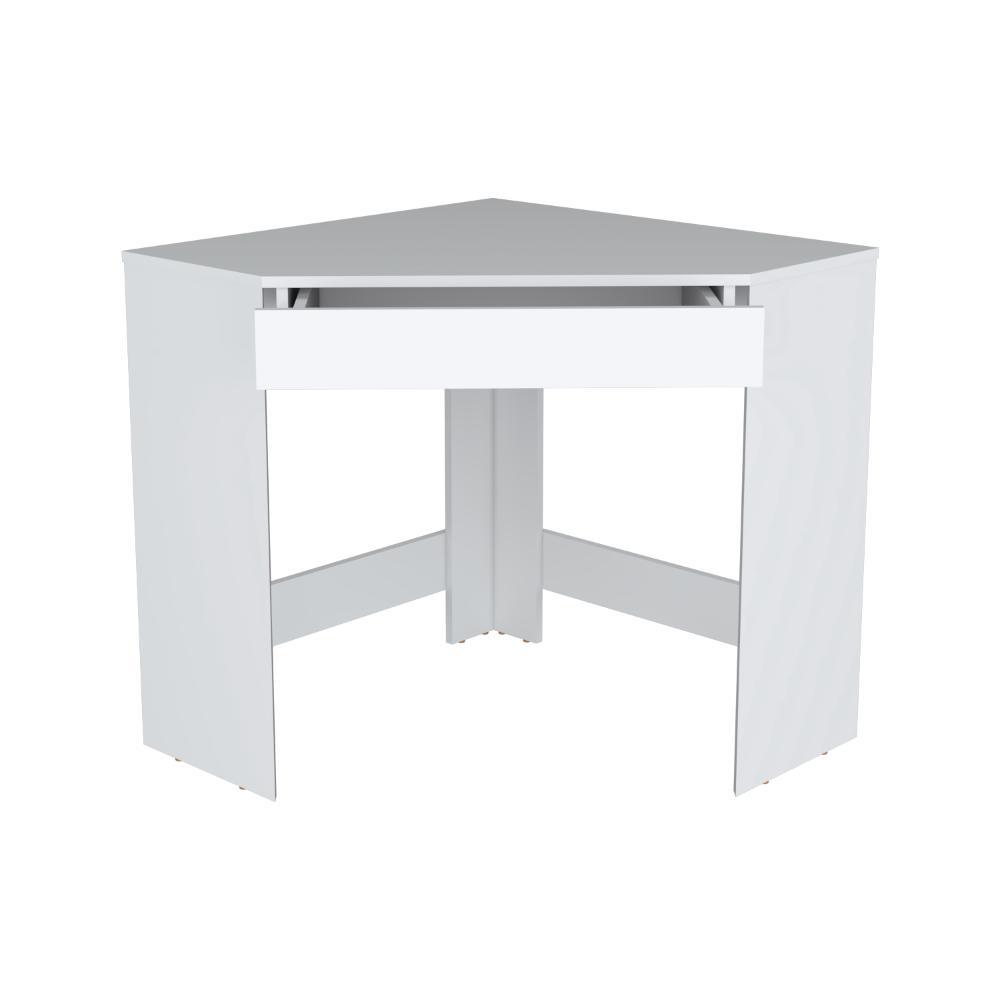 Escritorio Esquinero Amity, Blanco, con un cajón ZF