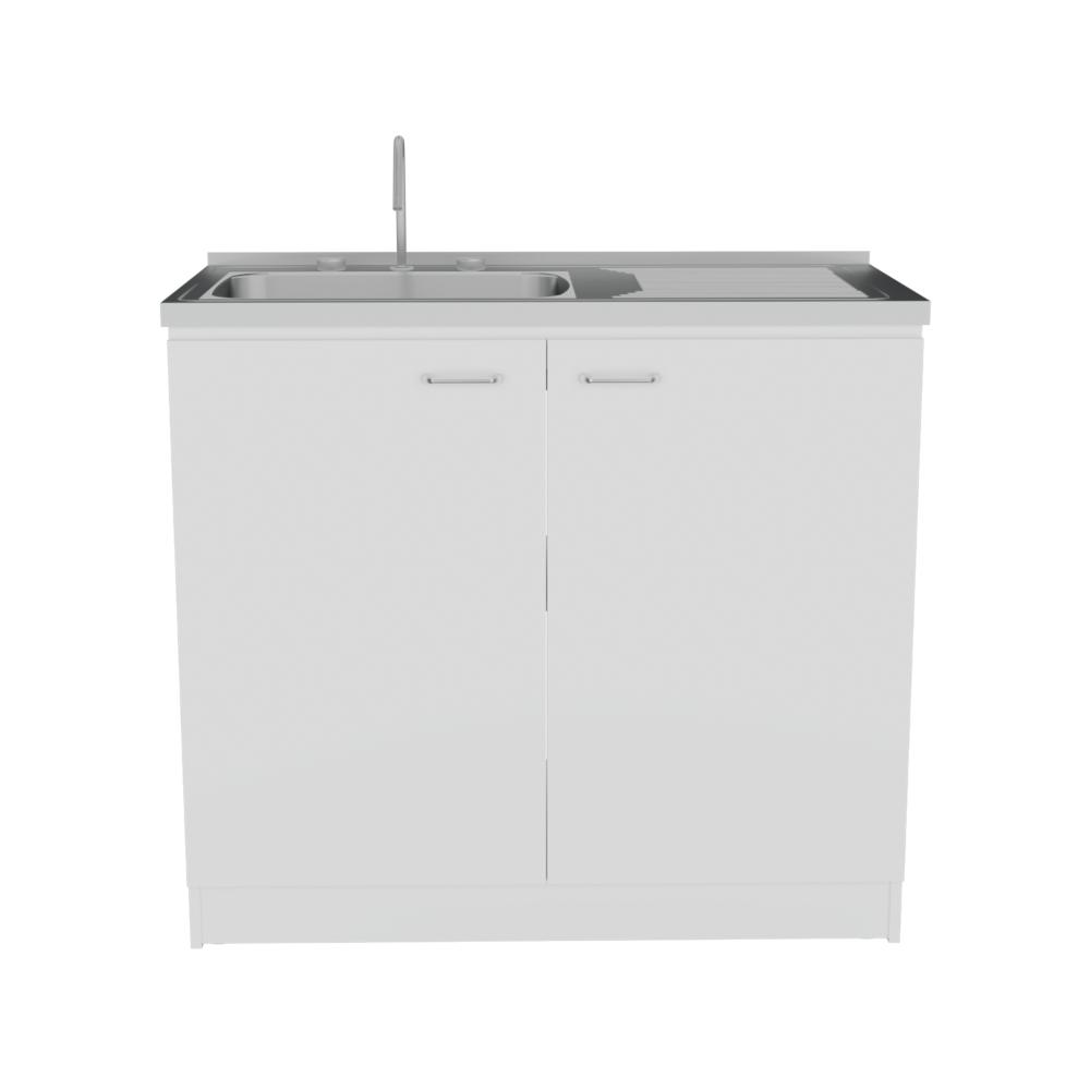 Gabinete Inferior Cantabria, Blanco Duqueza, Ideal Para Espacio Reducidos, con mesón Izquierdo