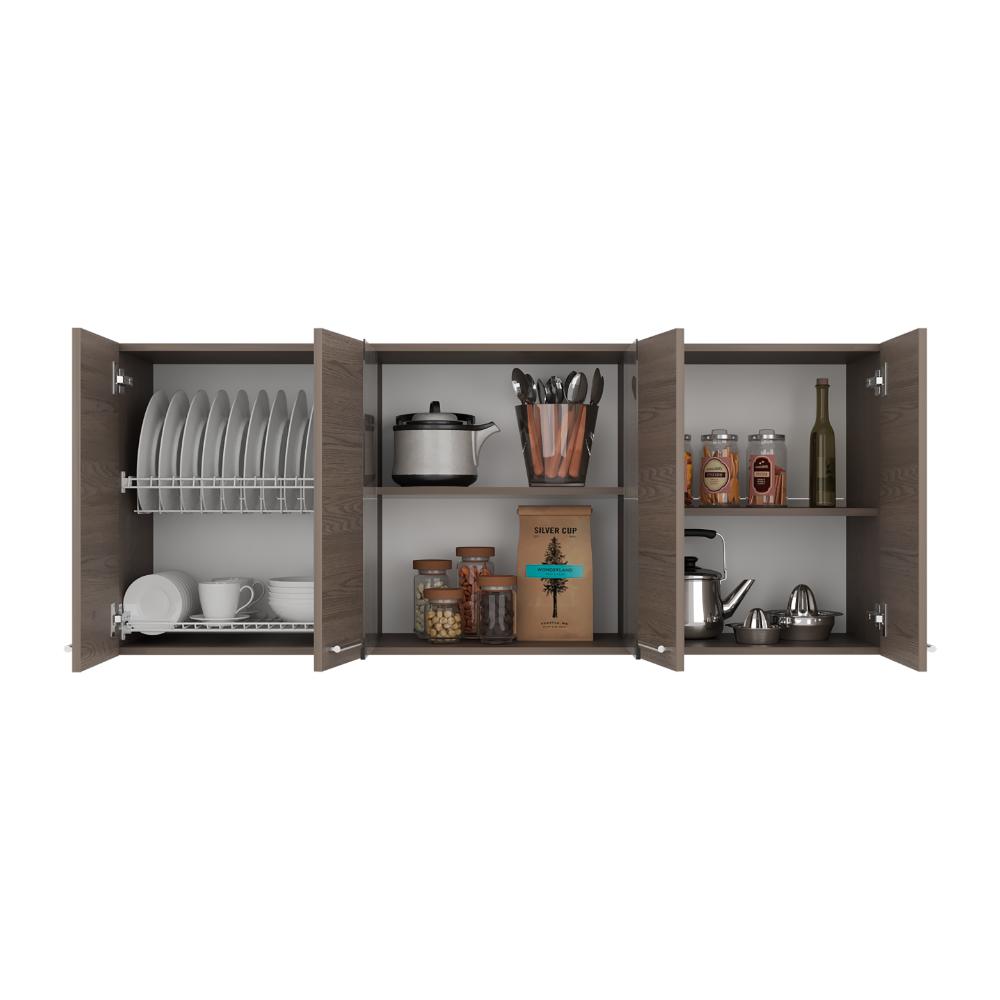 Gabinete Superior Vega, Kronos Cannolo, con cuatro puertas batientes y dos puertas en vidrio ZF