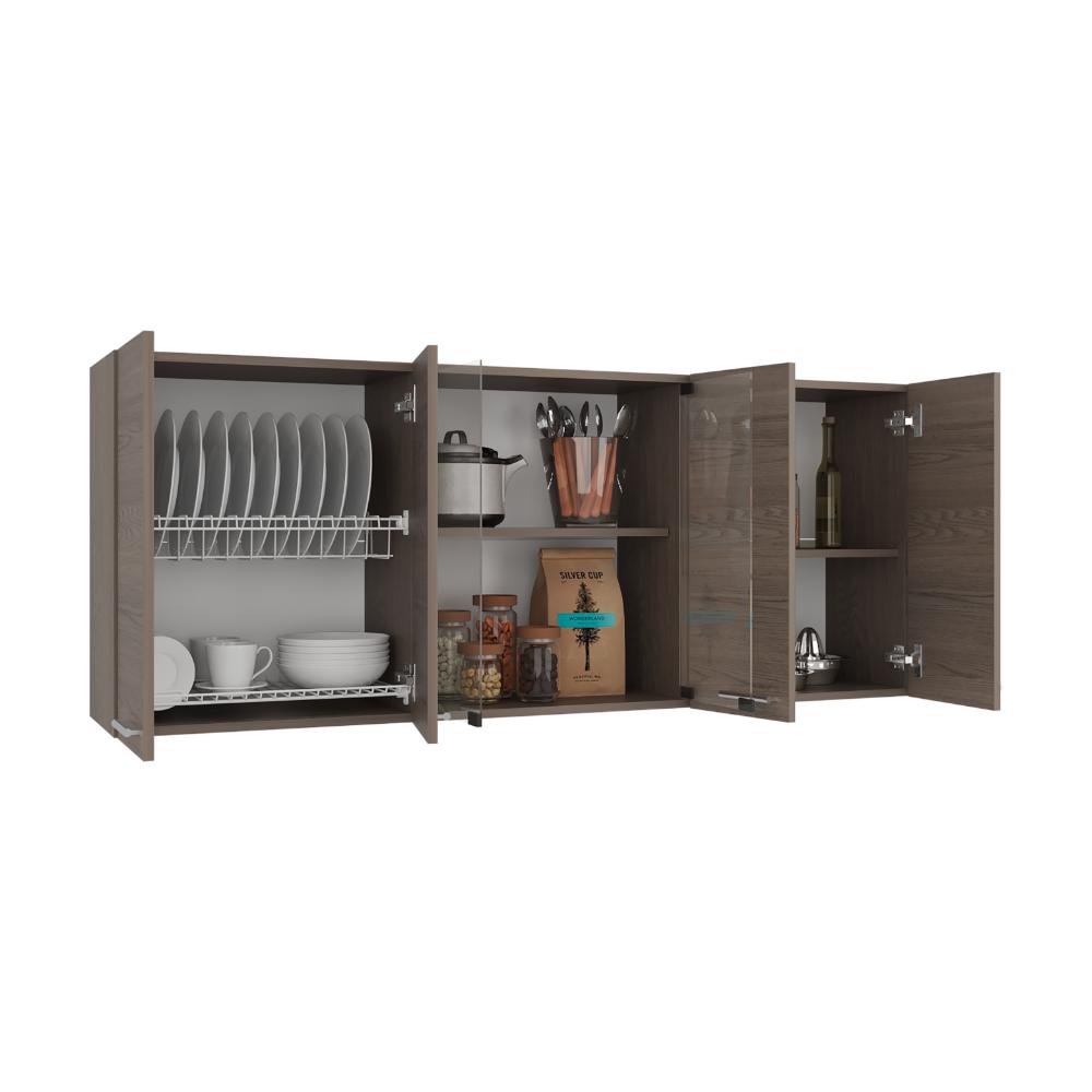 Gabinete Superior Vega, Kronos Cannolo, con cuatro puertas batientes y dos puertas en vidrio ZF