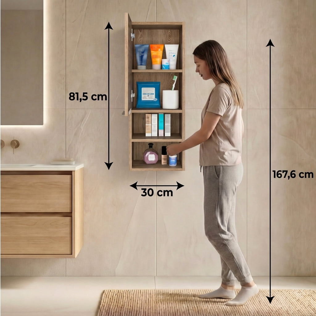 Gabinete de Baño Real, Miel, con Tres Entrepaños ZF