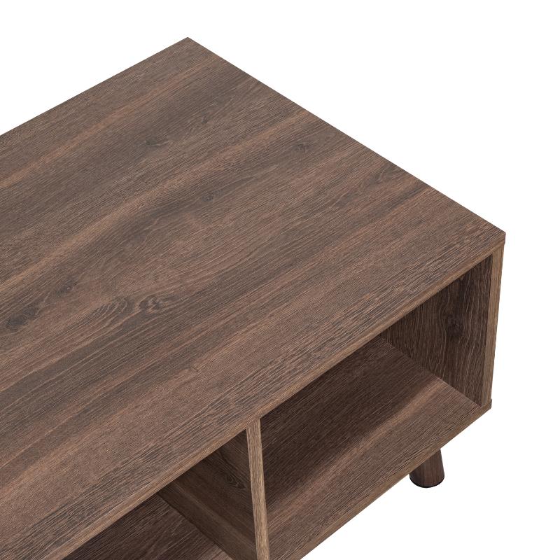 Mesa de Centro Targeryen, Avellana, con amplios espacios para ubicar objetos