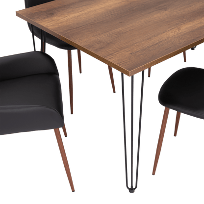 Combo Comedor Vimeno, Cobre, Wengue y Café Claro, Incluye Comedor y 6 Sillas - VIRTUAL MUEBLES