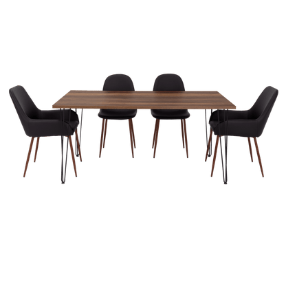 Combo Comedor Vimeno, Cobre, Wengue y Café Claro, Incluye Comedor y 6 Sillas - VIRTUAL MUEBLES