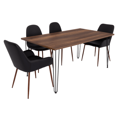 Combo Comedor Vimeno, Cobre, Wengue y Café Claro, Incluye Comedor y 6 Sillas - VIRTUAL MUEBLES