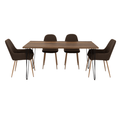 Combo Comedor Vimeno, Cobre, Chocolate y Café Claro, Incluye Comedor y 6 Sillas - VIRTUAL MUEBLES