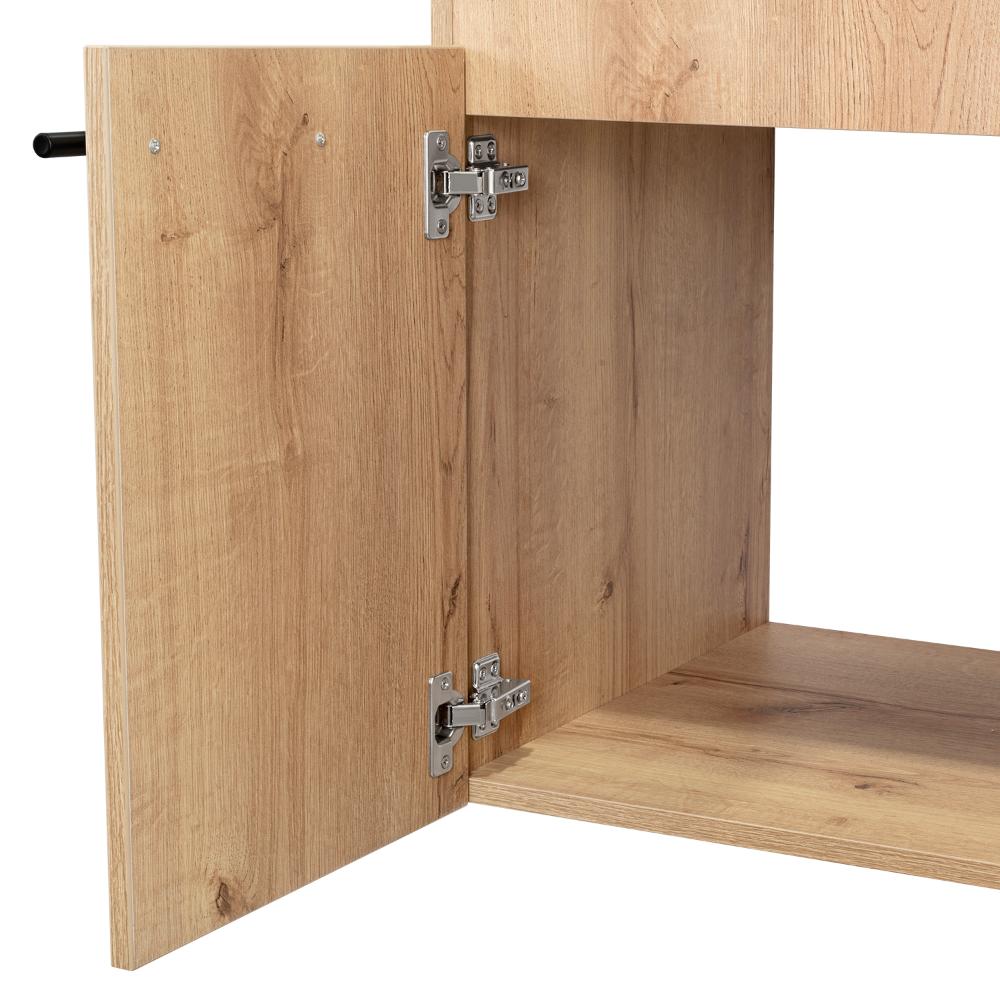 Mueble para Lavamanos Anney, Café Claro, con Dos Puertas y Dos Entrepaños 80 Incluye Lavamanos.