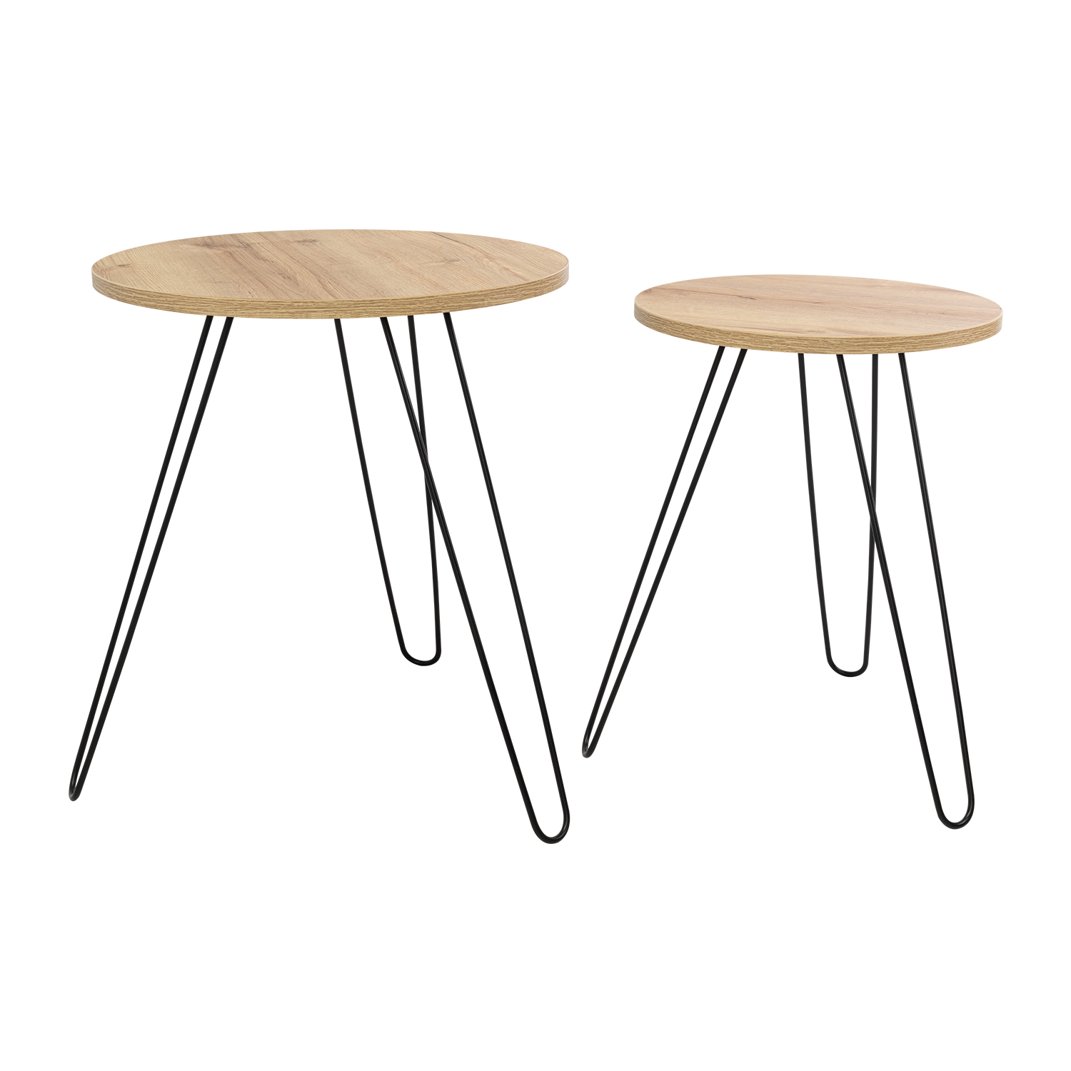 Mesa Auxiliar Zumba, Café Claro, con Patas Metálicas Ideal Para Ubicar Objetos Decorativos