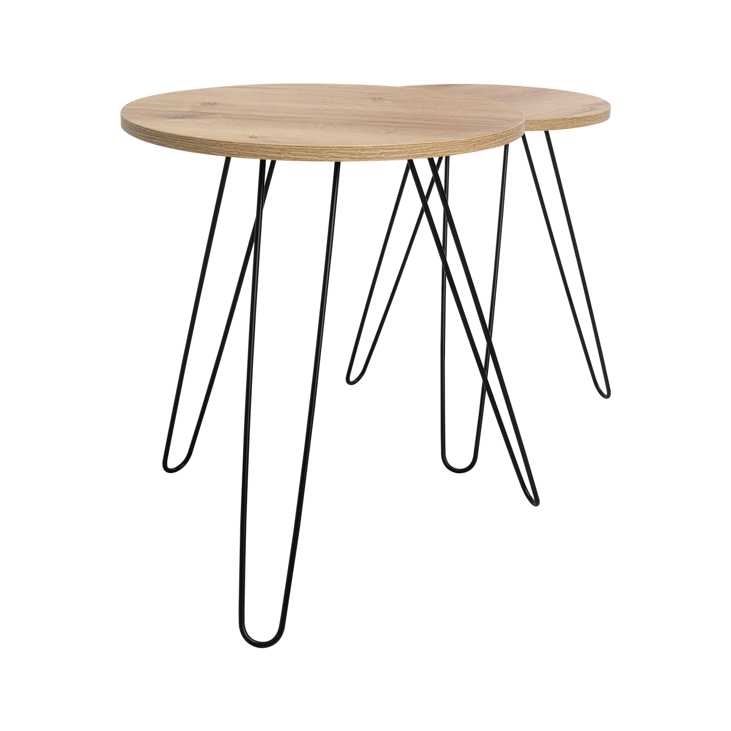 Mesa Auxiliar Zumba, Café Claro, con Patas Metálicas Ideal Para Ubicar Objetos Decorativos