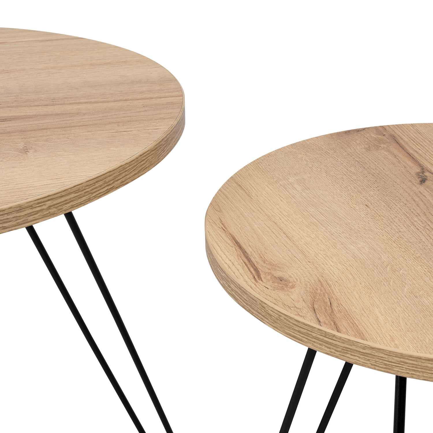 Mesa Auxiliar Zumba, Café Claro, con Patas Metálicas Ideal Para Ubicar Objetos Decorativos