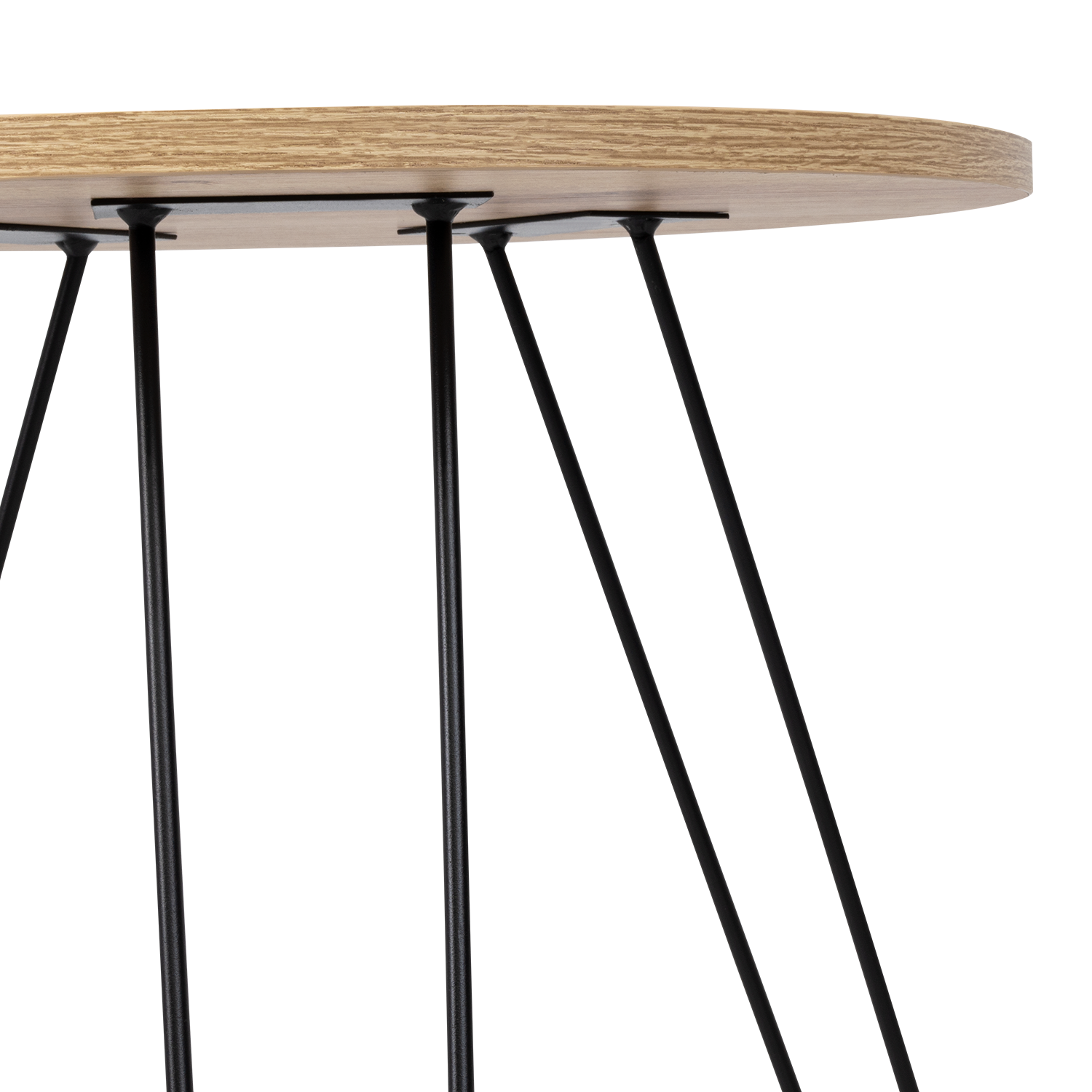Mesa Auxiliar Zumba, Café Claro, con Patas Metálicas Ideal Para Ubicar Objetos Decorativos