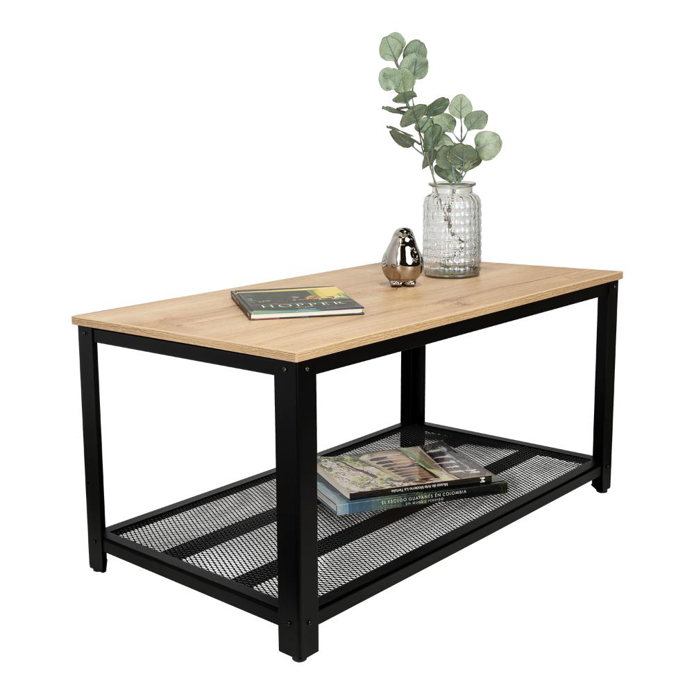 Mueble Multiusos Dusty, Café Claro, con Estructura Metálica Negra