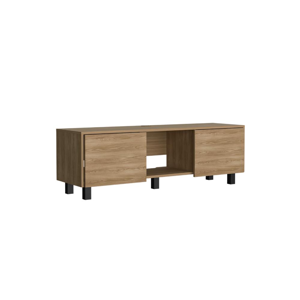 Mesa Para Tv Lazio, Fresno Europeo, Para Televisor Hasta 50 Pulgadas Con dos Puertas