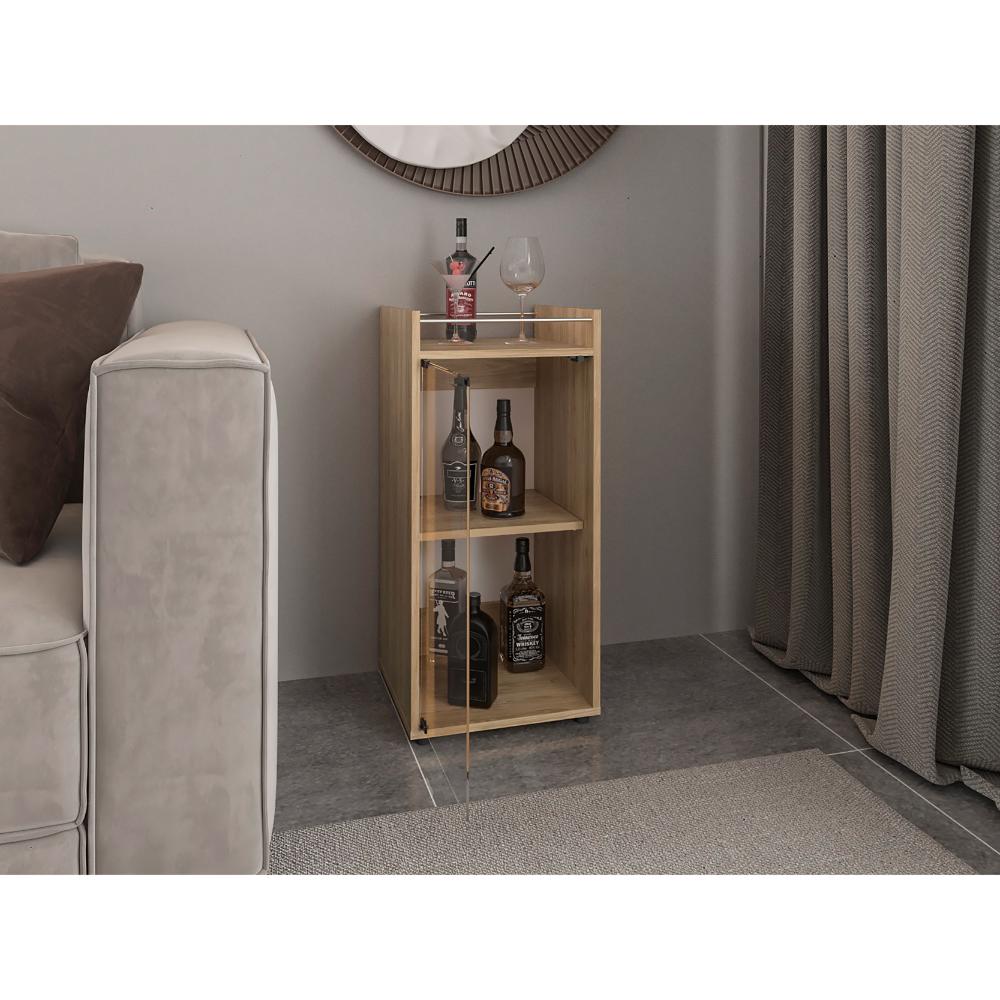 MiniBar Theba, Fresno Europeo, con espacio para botellas de vino y copas ZF