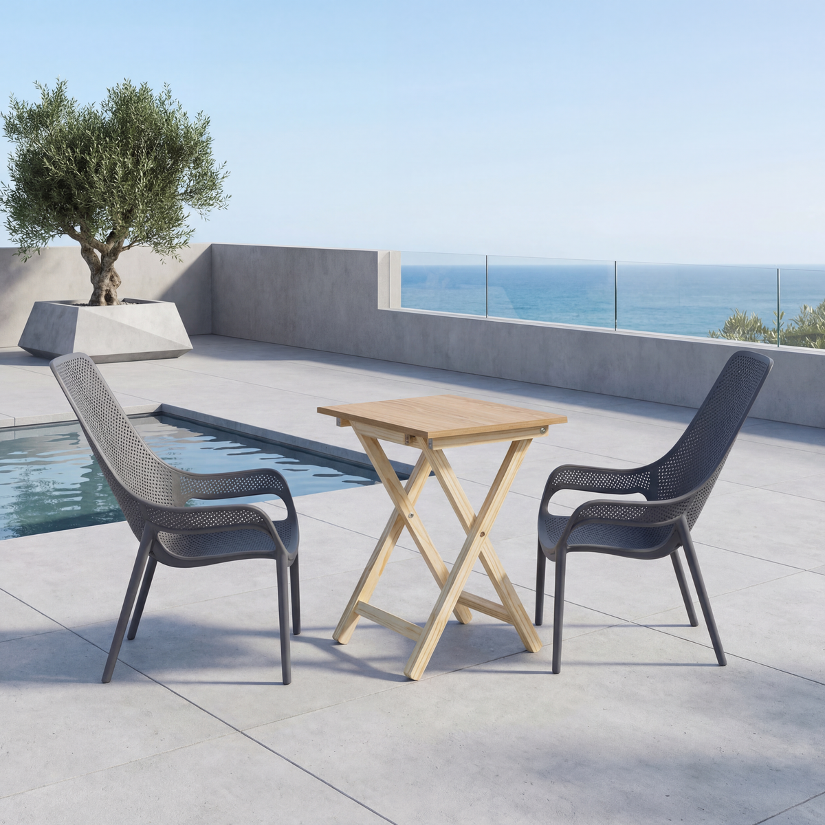 Combo Gardenia, Incluye Mesa Plegable y 2 Sillas
