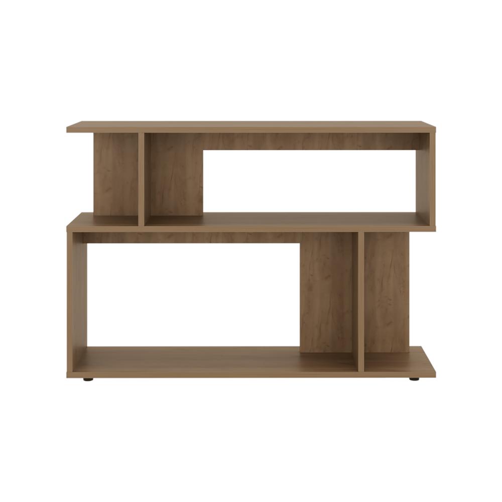 Mesa Auxiliar Asimetrica, Kronos Fresno Europeo, con espacio para ubicar objetos decorativos ZF