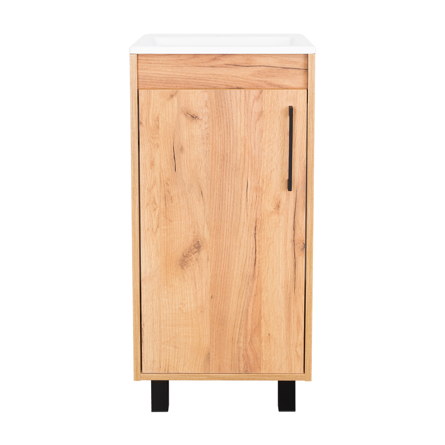 Mueble Lavamanos a Piso Oxford, Fresno Europeo y Plomo, Incluye Lavamanos 40cm ZF
