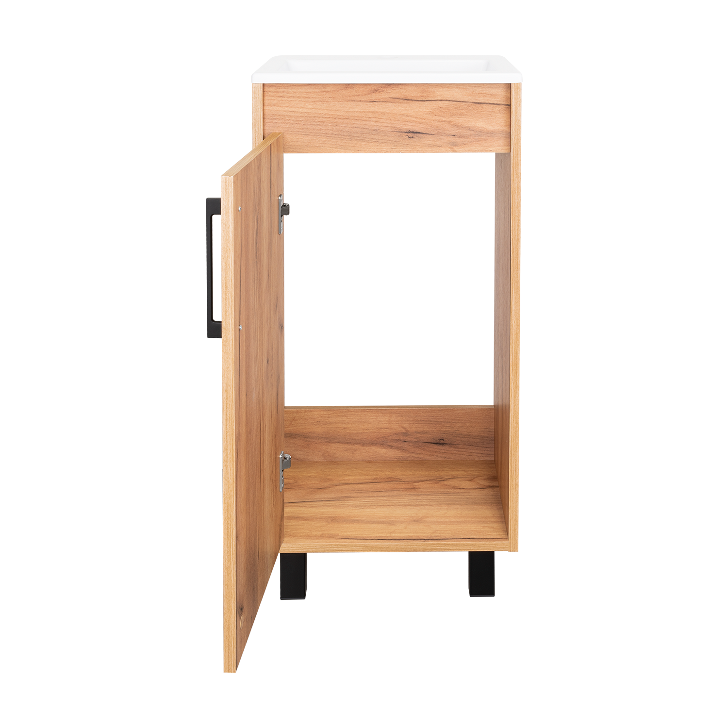 Mueble Lavamanos a Piso Oxford, Fresno Europeo y Plomo, Incluye Lavamanos 40cm ZF