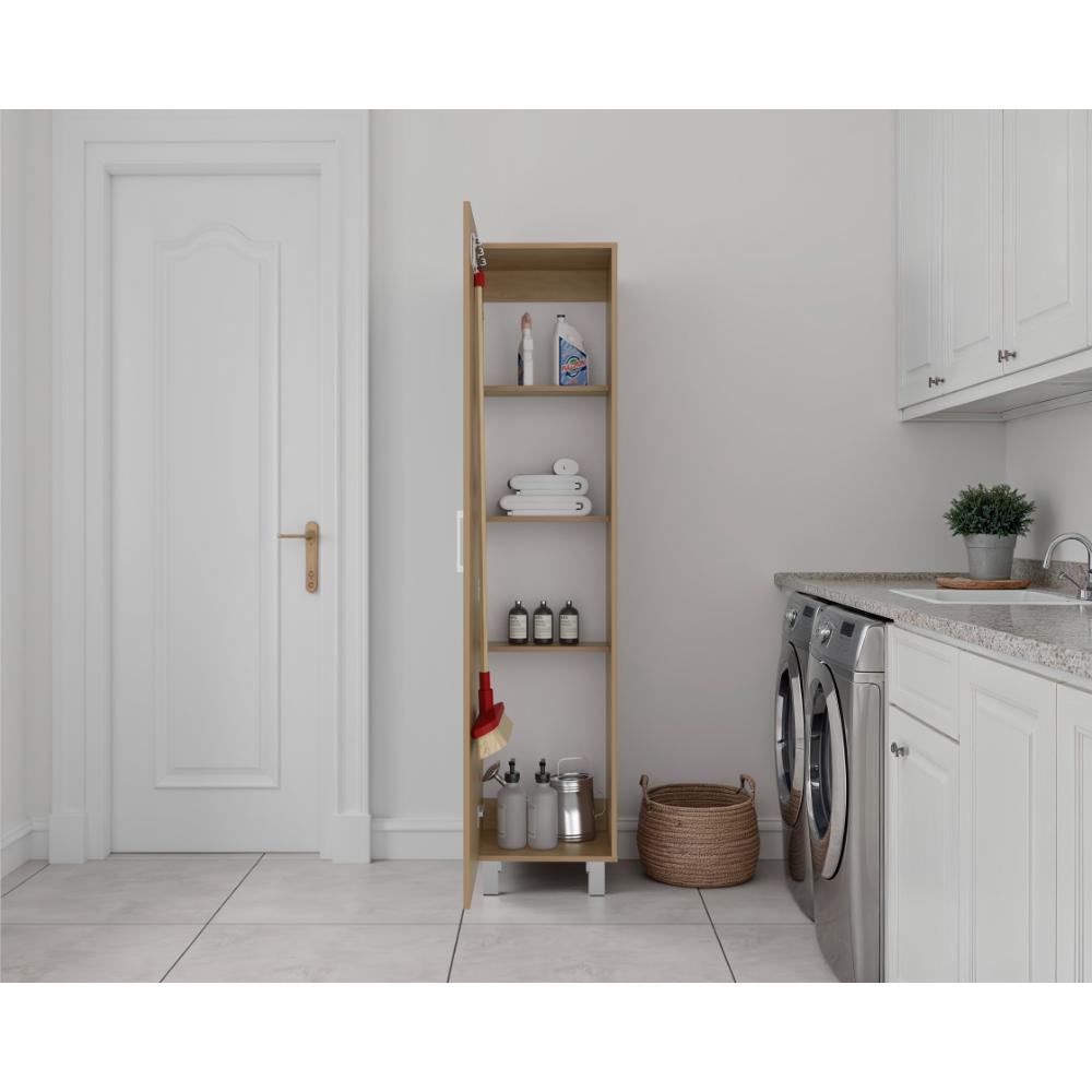 Mueble de Aseo Vinto, Fresno Europeo, con Colgador de Escobas ZF