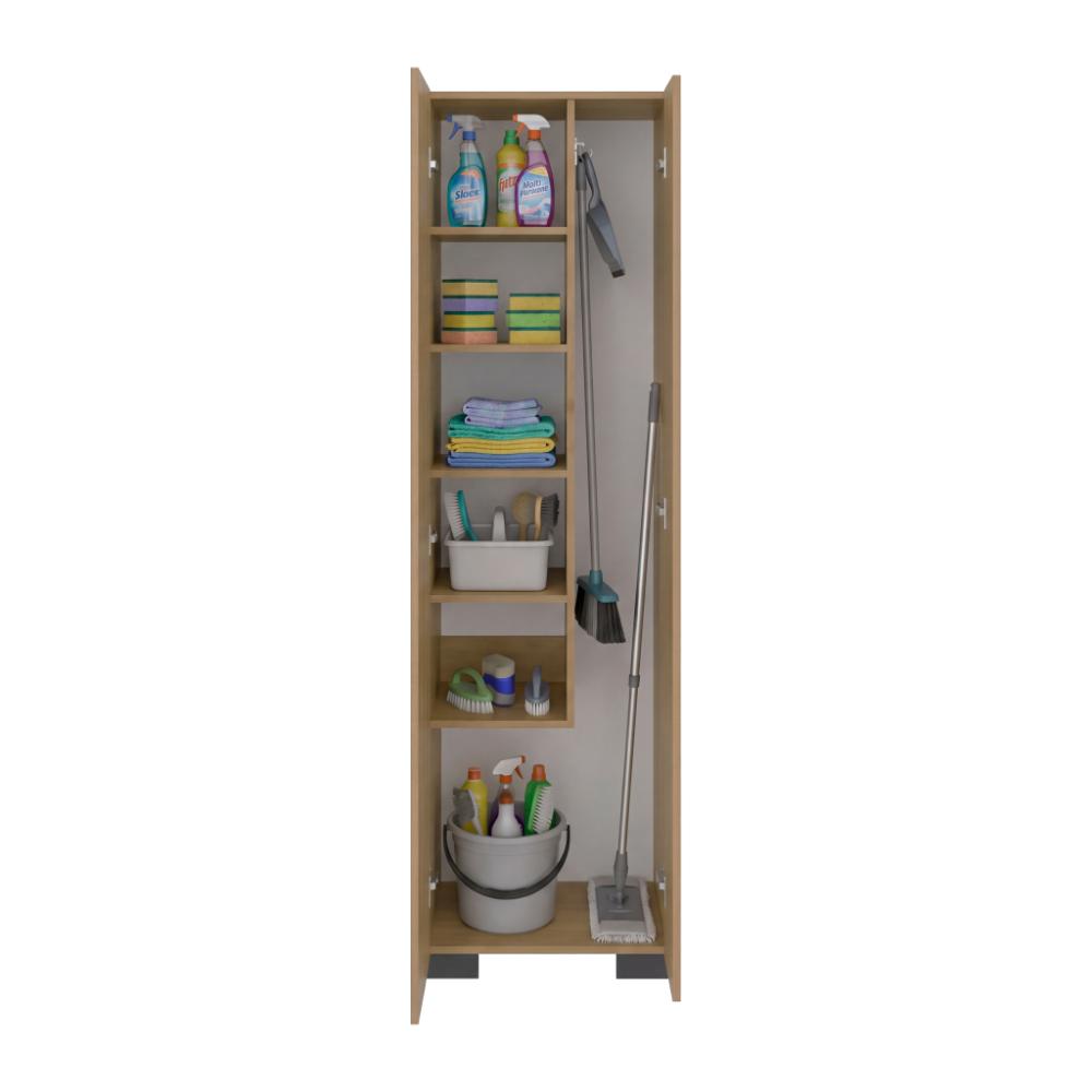 Mueble de Aseo Blake, Kronos Fresno, Incluye colgador para escobas y variedad de entrepaños ZF