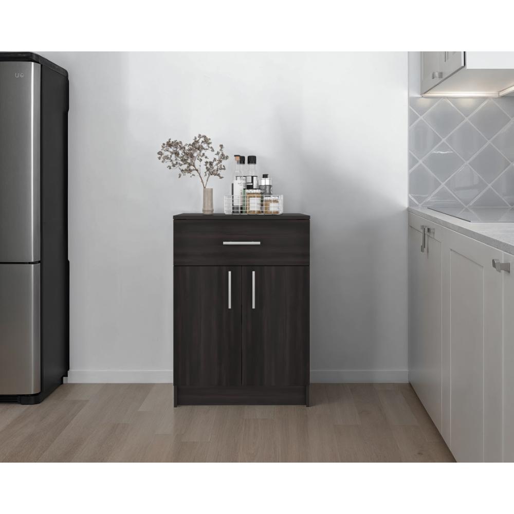 Mesa Auxiliar de Cocina Mayorca, Kronos Nogal, con espacio para guardar insumos ZF