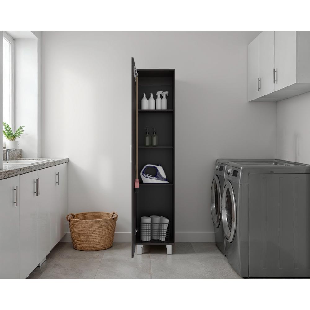 Mueble de Aseo Vinto, Nogal , Con colgador De escobas ZF