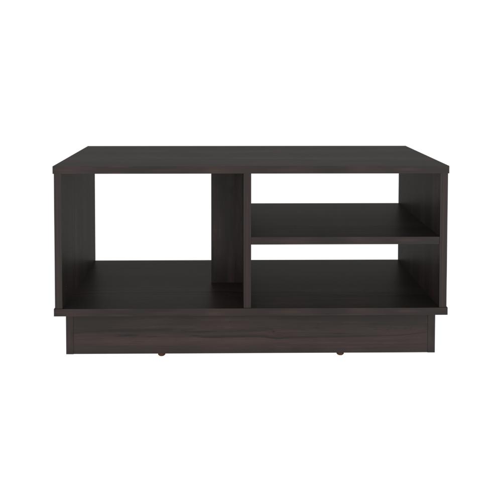 Mesa de Centro Caoba, Kronos Nogal, Con 3 compartimentos de fácil instalación ZF