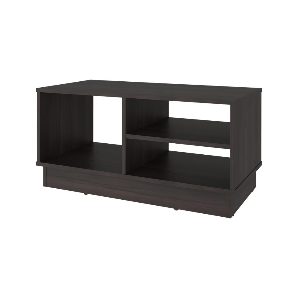 Mesa de Centro Caoba, Kronos Nogal, Con 3 compartimentos de fácil instalación ZF