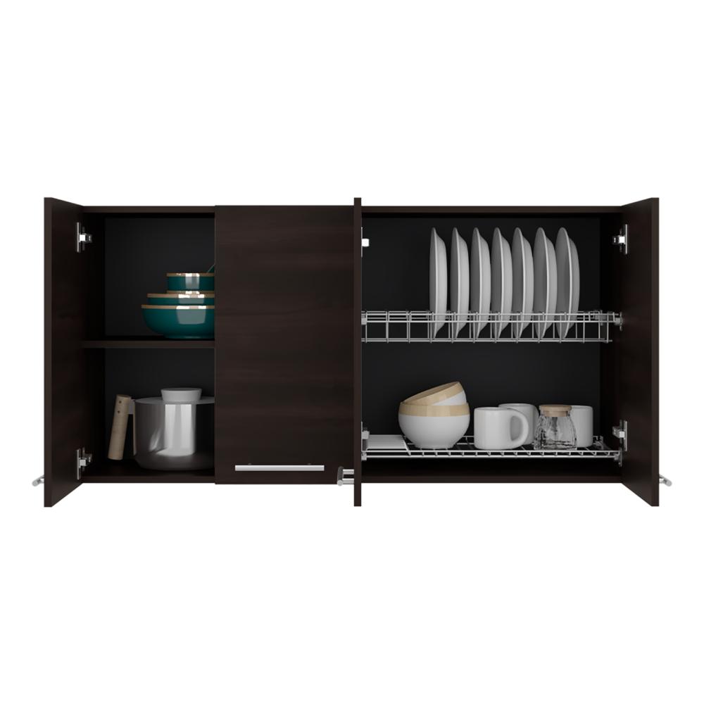 Gabinete Superior Frello 120, Nogal, con Cuatro Puertas Batientes ZF