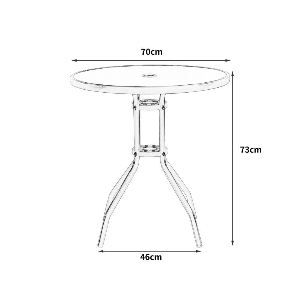 Combo Comedor Exterior Kos, Negro, con cuatro Sillas Ideal Para Espacios Reducidos