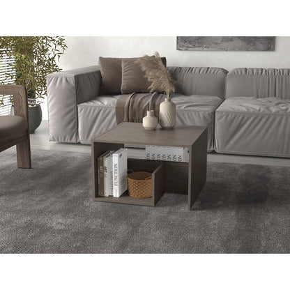 Mesa Auxiliar Evert, Olmo, con diseño moderno y espacio para ubicar objetos