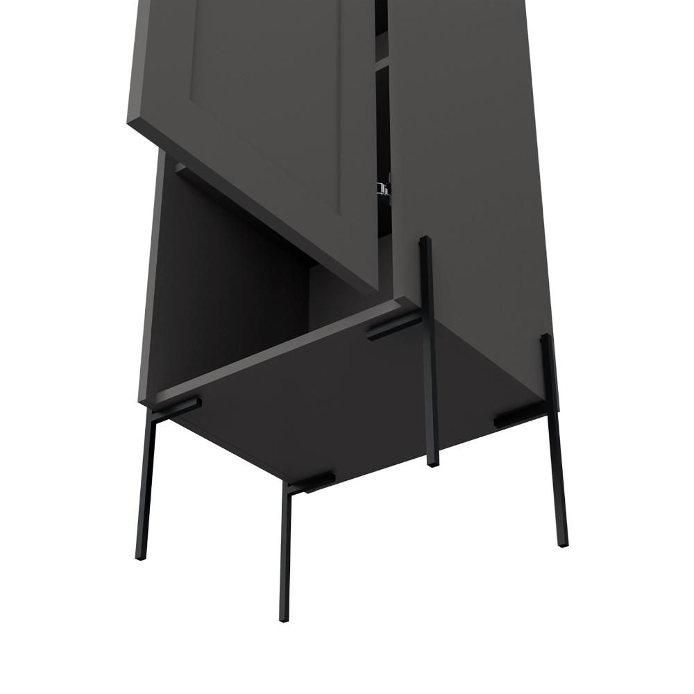 Organizador de Baño Weist, Plata Oscuro, con patas metálicas en color negro