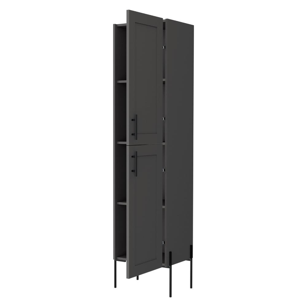 Organizador de Baño Weist, Plata Oscuro, con patas metálicas en color negro