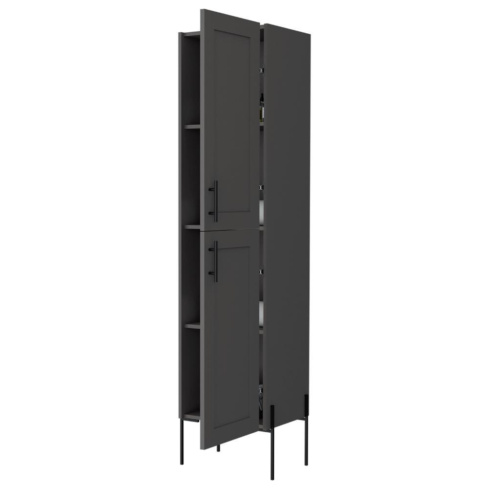 Organizador de Baño Weist, Plata Oscuro, con patas metálicas en color negro