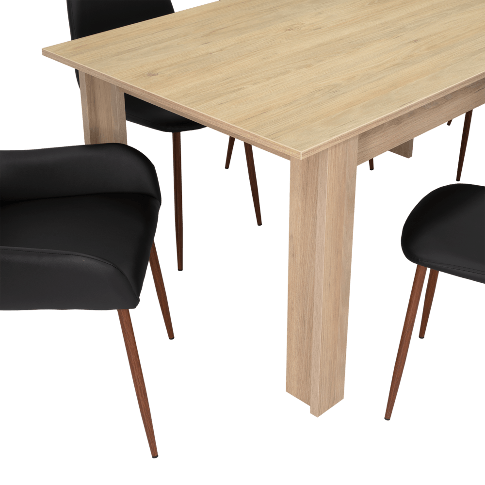 Combo Comedor Limea, Beige, Wengue y Café Claro, Incluye Comedor y 6 Sillas - VIRTUAL MUEBLES