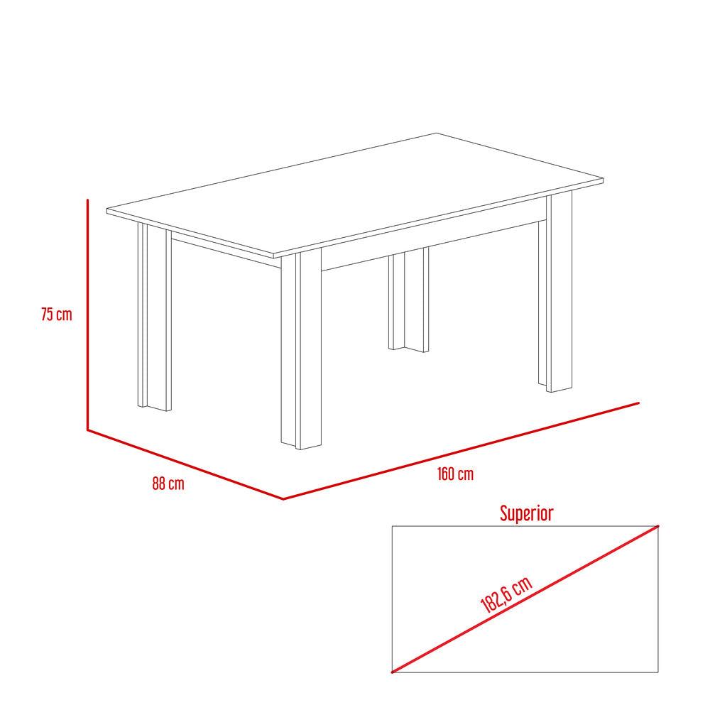 Combo Comedor Limea, Beige, Wengue y Café Claro, Incluye Comedor y 6 Sillas - VIRTUAL MUEBLES