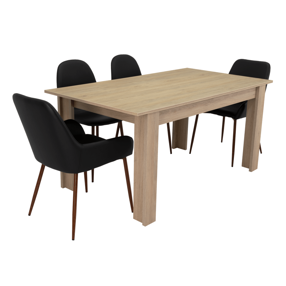 Combo Comedor Limea, Beige, Wengue y Café Claro, Incluye Comedor y 6 Sillas - VIRTUAL MUEBLES